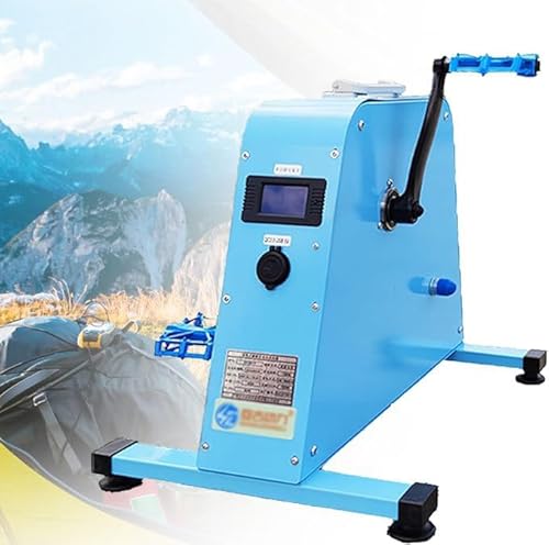 HNBYLMM Handkurbelgeneratoren, 350-W-Fußpedalgenerator, Pedalgenerator mit 4 USB/DC 5-48V-Ausgängen, LED-Beleuchtung und Bildschirmanzeige Funktion für die Notstromversorgung im Außenbereich von HNBYLMM