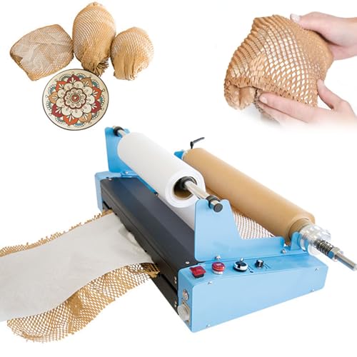 HNBYLMM Honeycomb Packing Paper Roll Dispenser Honeycomb Packing Paper Packaging Dispenser Automatic Kraft Wrapping Paper Holder Machine for Protective Cushioning Wrap, Dispenser Only von HNBYLMM