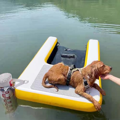 HNBYLMM Hundepool-Schwimmhilfe & Wasserrampe, rutschfeste Aufblasbare Eva-Bootsrampe für Hunde, Hundeplattform für Hunde bis 60 KG, Hundeleiter für kleine bis Mittelgroße Hunde,Yellow-150X100X10cm HNBYLMM Hundepool-Schwimmhilfe & Wasserrampe, rutschfeste Aufblasbare Eva-Bootsrampe für Hunde, Hundeplattform für Hunde bis 60 KG, Hundeleiter für kleine bis Mittelgroße Hunde,Yellow-150X100X10cm von HNBYLMM