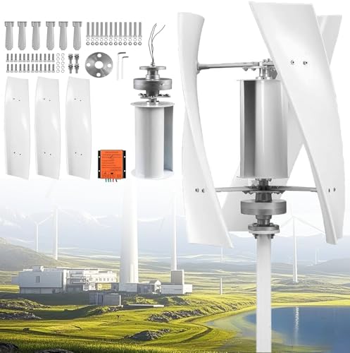 HNBYLMM Vertikale Haushalts-Windturbine, 12V/24V-3-Blatt-Wind Turbine Generator, Windkraftgenerator-Bausatz mit Steuerung, für Haus, Boot, Marine, Überwachung und Straßenbeleuchtung,12V-2000W HNBYLMM Vertikale Haushalts-Windturbine, 12V/24V-3-Blatt-Wind Turbine Generator, Windkraftgenerator-Bausatz mit Steuerung, für Haus, Boot, Marine, Überwachung und Straßenbeleuchtung,12V-2000W von HNBYLMM