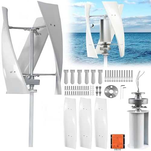 HNBYLMM Wind Turbine Generator, 12V/24V Vertikaler Windgenerator Set, 3-Blatt-Windrad Stromerzeugung mit Laderegler für Haus, Boot, Schiff und Straßenbeleuchtung,24V-3000W HNBYLMM Wind Turbine Generator, 12V/24V Vertikaler Windgenerator Set, 3-Blatt-Windrad Stromerzeugung mit Laderegler für Haus, Boot, Schiff und Straßenbeleuchtung,24V-3000W von HNBYLMM