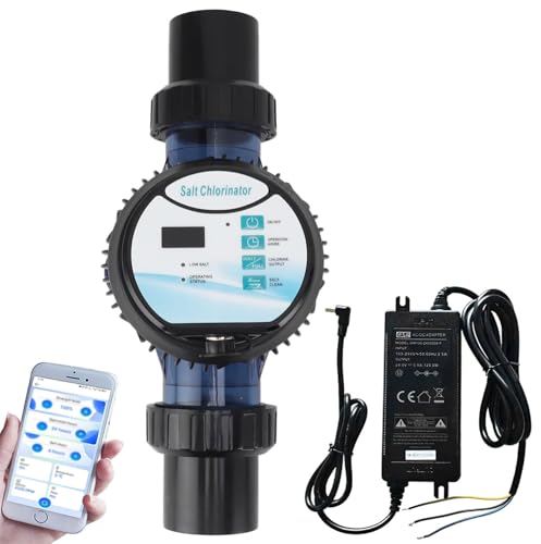Smart Saltwater Pool Chlorinator System, Up to 10-50m³ Pool, Salt Chlorine Generator Built-in Wi-Fi & APP Control, Salinity Alarm, Salt Pool Chlorine Generator for Above & In-Ground Pools,8g/h Smart Saltwater Pool Chlorinator System, Up to 10-50m³ Pool, Salt Chlorine Generator Built-in Wi-Fi & APP Control, Salinity Alarm, Salt Pool Chlorine Generator for Above & In-Ground Pools,8g/h von HNBYLMM