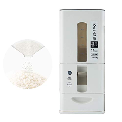 ReisbehäLter Messung Reisbox Aufbewahrung Luftdichter Reiscontainer KüChe Lebensmittel Getreide Aufbewahrungsbox InsektenbekäMpfung FüR Getreide Reis Mehl,Weiß,12kg von HNCS