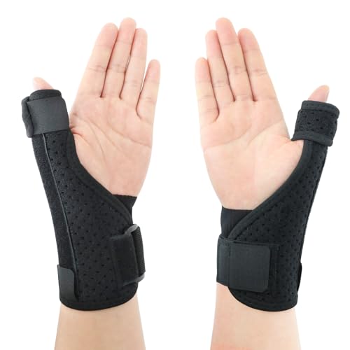 HNCY 1 Stück Daumenbandage Rechts Links, Daumenstütze für Schmerzlinderung, Daumenschiene und Handgelenkstütze mit Metallschienen, Daumenorthese für Sehnenentzündung und Verstauchungen des Daumens von HNCY