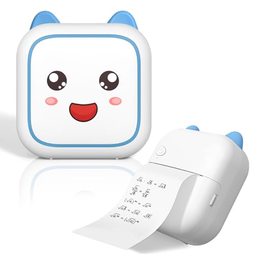 HNCY Mini Drucker, Mini Fotodrucker für Smartphone, Taschendrucker, Sticker Drucker Kleiner Bluetooth-Bilddrucker für Kinder, Arbeiten Mit IOS & Android für Notizen, Fotos, Tagebuch, Bilder, DIY von HNCY