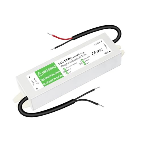 LED Trafo 12V 10W, Transformator 230V auf 12V, 0.83A Treiber Netzteil, Ultra Dünn IP67 Wasserdicht Konstantspannung Niedervolttrafo für Lampen MR11 MR16 G4 Birnen LED Trafo 12V 10W, Transformator 230V auf 12V, 0.83A Treiber Netzteil, Ultra Dünn IP67 Wasserdicht Konstantspannung Niedervolttrafo für Lampen MR11 MR16 G4 Birnen von HNCY
