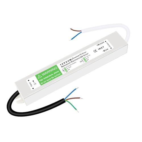 LED 24W Trafo 12V IP67 Wasserdicht, Konstantspannung 2A Ultra Dünn Niedervolttrafo für LED Lampen MR11, MR16, G4 Halogen LED 24W Trafo 12V IP67 Wasserdicht, Konstantspannung 2A Ultra Dünn Niedervolttrafo für LED Lampen MR11, MR16, G4 Halogen von HNCY