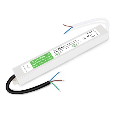 LED Trafo 12V 30W, LED Transformator 230V auf 12V, 2.5A LED-Treiber Netzteil, Ultra Dünn IP67 Wasserdicht Konstantspannung Niedervolttrafo für LED Lampen MR11 MR16 G4 LED Halogen LED Birnen LED Trafo 12V 30W, LED Transformator 230V auf 12V, 2.5A LED-Treiber Netzteil, Ultra Dünn IP67 Wasserdicht Konstantspannung Niedervolttrafo für LED Lampen MR11 MR16 G4 LED Halogen LED Birnen von HNCY