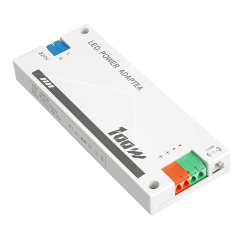 LED Trafo 24V 100W Flackerfrei für Led Strip Lampe, LED Treiber Netzteil 24v 4.2A für G4 GU5.3 MR11 MR16, Transformator 230V 24V 100W, Nicht Dimmbar, Kein Rauschen, ohne Mindestlast LED Trafo 24V 100W Flackerfrei für Led Strip Lampe, LED Treiber Netzteil 24v 4.2A für G4 GU5.3 MR11 MR16, Transformator 230V 24V 100W, Nicht Dimmbar, Kein Rauschen, ohne Mindestlast von HNCY