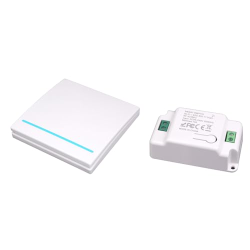 Funk schalter 230v, RF 433Mhz funk lichtschalter 230v, 230V Lichtschalter Set mit Empfänger Reichweite von 100M,Funk Sender Sicherheitsschalter und Empfänger Controller-1 weiß Schalter und 1 Empfänger Funk schalter 230v, RF 433Mhz funk lichtschalter 230v, 230V Lichtschalter Set mit Empfänger Reichweite von 100M,Funk Sender Sicherheitsschalter und Empfänger Controller-1 weiß Schalter und 1 Empfänger von HNCY