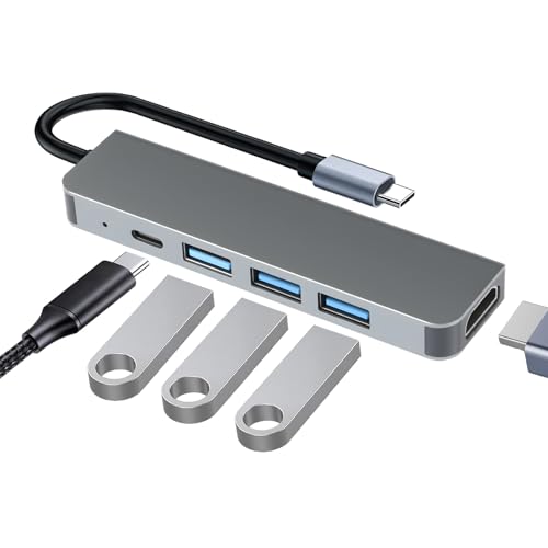 USB C Hub, PD100W, 4K HDMI, 3*USB A, 5 in 1 Docking Station USB C, US-B Adapter Kompatibel mit MacBook Pro und MacBook Air, Docking Station USB Kompatibel mit MacBook Adapter USB C Hub, PD100W, 4K HDMI, 3*USB A, 5 in 1 Docking Station USB C, US-B Adapter Kompatibel mit MacBook Pro und MacBook Air, Docking Station USB Kompatibel mit MacBook Adapter von HNCY