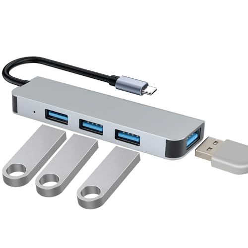 USB Hub, 4 USB, 5Gbps, 4 in 1 USB-Verteiler Kompatibel mit MacBook Pro und MacBook Air, Docking Station Kompatibel mit MacBook Adapter von HNCY
