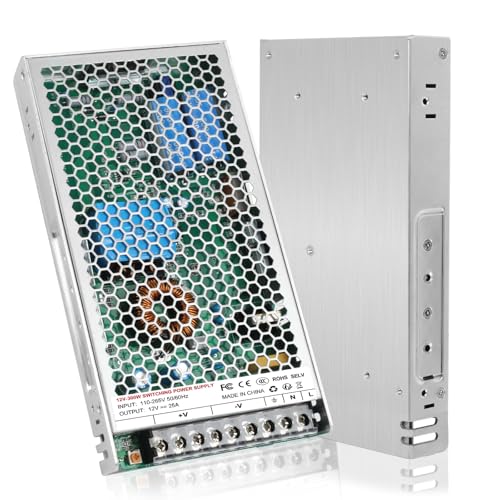 led trafo 12v 25A, led transformator 12v 300w, Konstante Spannung Netzteil für G4 GU5.3 MR11 MR16, kein Flimmern, Kein Rauschen, Power Supply Niedervolttrafo für LED-Streifen, Nicht Dimmbar von HNCY