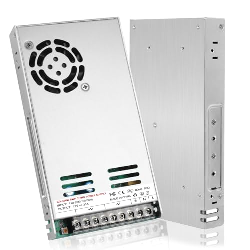 led trafo 12v 30A, led transformator 12v 360w, Konstante Spannung Netzteil für G4 GU5.3 MR11 MR16, kein Flimmern, Kein Rauschen, Power Supply Niedervolttrafo für LED-Streifen, Nicht Dimmbar von HNCY