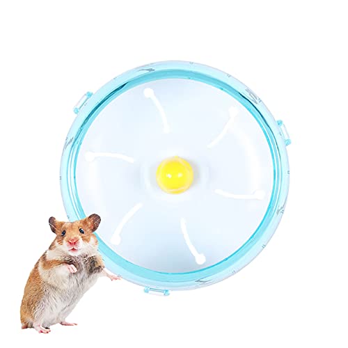 HNDB Laufrad für Kleintiere, Hamster, 2 Größen, leises Laufen, Rennmäuse, käfigbares, rutschfestes Joggingrad, Haustiere, großer Spinner, Laufscheibe, Spielzeugkäfig-Zubehör (S,Blue) von HNDB