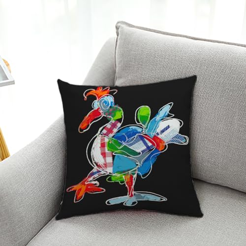 Kissenbezug 40x40 Buntes Huhn Sofakissen Baumwoll und Leinen Dekokissen Quadrat Kissenbezüge mit Reißverschluss Outdoor Kissen- für Wohnzimmer Auto Schlafzimmer Kissenbezug 40x40 Buntes Huhn Sofakissen Baumwoll und Leinen Dekokissen Quadrat Kissenbezüge mit Reißverschluss Outdoor Kissen- für Wohnzimmer Auto Schlafzimmer von HNDXLHH