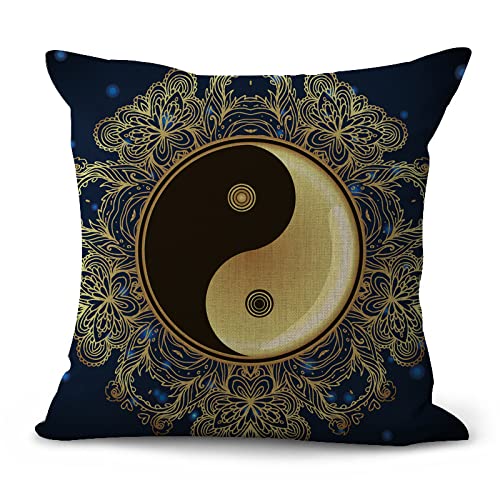 Kissenbezug 50x50 Yin-Yang Sofakissen Baumwoll und Leinen Dekokissen Quadrat Kissenbezüge mit Reißverschluss Outdoor Kissen- für Wohnzimmer Auto Schlafzimmer Kissenbezug 50x50 Yin-Yang Sofakissen Baumwoll und Leinen Dekokissen Quadrat Kissenbezüge mit Reißverschluss Outdoor Kissen- für Wohnzimmer Auto Schlafzimmer von HNDXLHH
