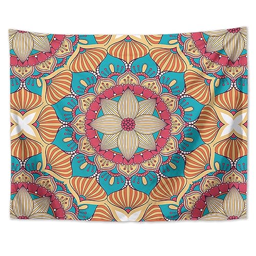 Wandteppich 130X150 Blau Und Gelb Mandala Wandbehang Home Decor,Wandkunst Für Zimmer,Wandteppich Wandtuch Wandbehang,Wanddekoration,Wandkunst Tapisserie,Tapisserie Für Schlafzimmer von HNDXLHH