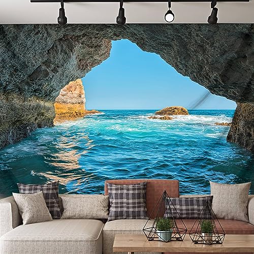 Wandteppich 150X200 Das Meer Und Die Höhlen Wandtuch Aesthetic,Wanddeko Für Schlafzimmer Wohnzimmer Wohnheim,Polyesterfaser Dekorativer Großer Wandbehang,Mehrzweck - Wandtuch Wandteppich 150X200 Das Meer Und Die Höhlen Wandtuch Aesthetic,Wanddeko Für Schlafzimmer Wohnzimmer Wohnheim,Polyesterfaser Dekorativer Großer Wandbehang,Mehrzweck - Wandtuch von HNDXLHH