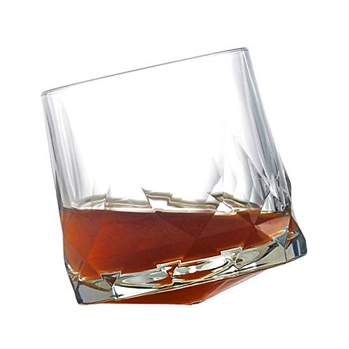 HNGM Tumbler Rotierender oberster Vintage Whisky Rockglas Diamant Dicker und interessanter rotierender Whisky-Tumbler XO Bierglas Weinglas (Capacity : 300ml, Color : 2 Pieces) von HNGM