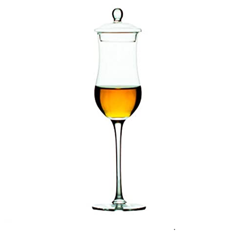 HNGM Tumbler Sommeliers Single Malt Whisky Tasting Glass Scotch Golan Whisky Nasal Fütterung Glas Brandy Whisky Tulip Becher mit Deckel (Capacity : 170ml, Color : 1 Pcs Glass with Lid) von HNGM