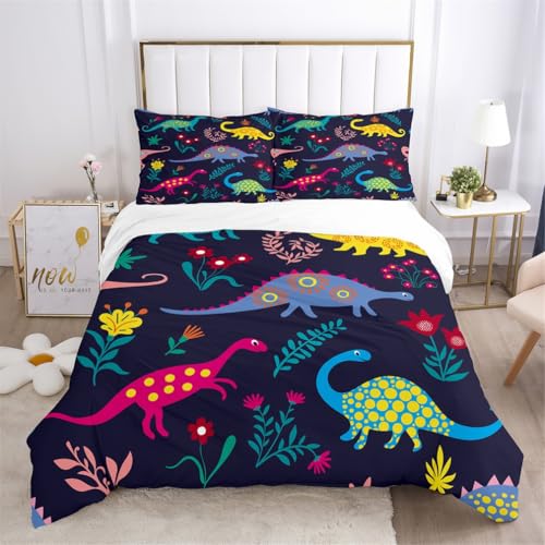 HNHDDZ Cartoon Dinosaurier Astronaut Bettbezug-Set 3-Teilig Bettwäscheset mit 2 Kissenbezügen Lebendiger Blumen Kaktus Druck Weltraumabenteuer Motiv Kinderzimmer Dekoration Bettbezüge 155x220 HNHDDZ Cartoon Dinosaurier Astronaut Bettbezug-Set 3-Teilig Bettwäscheset mit 2 Kissenbezügen Lebendiger Blumen Kaktus Druck Weltraumabenteuer Motiv Kinderzimmer Dekoration Bettbezüge 155x220 von HNHDDZ