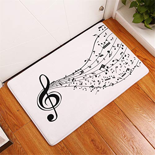 HNHDDZ Fußmatte Vintage Musik Violine Musik Klavier Schlüsselblatt Schmetterling rutschfest Weichheit Eingang Fußmatte für Haustür Leben Zimmer Schlafzimmer Flanell Teppich Wohnkultur (B, 50x80 cm) von HNHDDZ