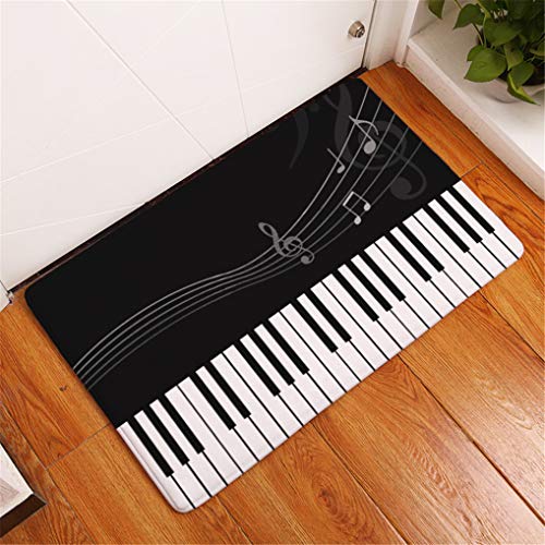 HNHDDZ Fußmatte Vintage Musik Violine Musik Klavier Schlüsselblatt Schmetterling rutschfest Weichheit Eingang Fußmatte für Haustür Leben Zimmer Schlafzimmer Flanell Teppich Wohnkultur (D, 40x60 cm) von HNHDDZ