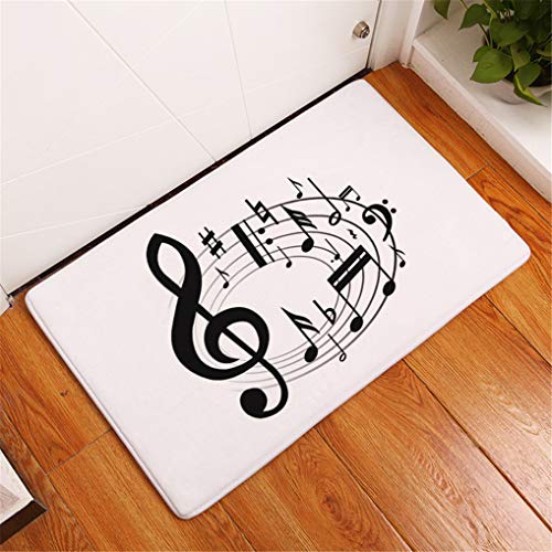 HNHDDZ Fußmatte Vintage Musik Violine Musik Klavier Schlüsselblatt Schmetterling rutschfest Weichheit Eingang Fußmatte für Haustür Leben Zimmer Schlafzimmer Flanell Teppich Wohnkultur (F, 40x60 cm) von HNHDDZ