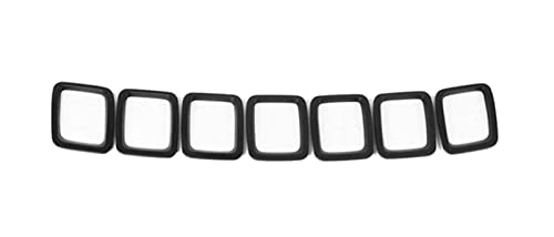 Front Grill 7 STÜCKE Auto Kühlergrill Abdeckung Grill Ring Einsätze Rahmen Trimmen Kit Für Jeep Für Compass 2017-2020 (Mattschwarz) Nieren Kühlergrill von HNHLSM