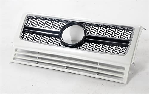 Front Grill Kühlergrill Für Mercedes Für Benz G-Klasse W463 G550 G500 G350 G63 1999–2018 Für AMG Stoßfängerhaube Mesh Car Racing Grill Grid Nieren Kühlergrill (Color : Weiß) von HNHLSM