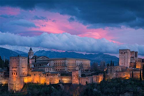 HNIMLL DIY 5D Diamond Painting Alhambra Spain Full Drill Cross Stitch Rhinestone Embroidery Painting Wall Decor 30x40cm von HNIMLL