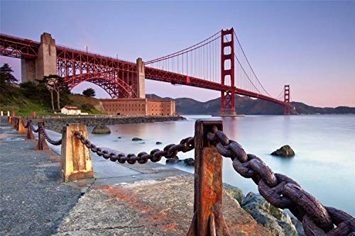 HNIMLL DIY 5D Diamond Painting Golden Gate Bridge, San Francisco, Vollbohrung Kreuzstich Strass Stickerei Malerei Wanddekoration 30x40cm von HNIMLL