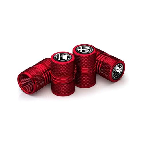 HNJDM 4 Stück Auto Ventilkappen für Alfa Romeo 4C Giulia Giulietta GT MiTo Stelvio Tonale Junior, Ventilkappe Staubkappen Ventilabdeckungen Ventildeckel Ventil Ventilkappe Ventil-Staubkappen,A HNJDM 4 Stück Auto Ventilkappen für Alfa Romeo 4C Giulia Giulietta GT MiTo Stelvio Tonale Junior, Ventilkappe Staubkappen Ventilabdeckungen Ventildeckel Ventil Ventilkappe Ventil-Staubkappen,A von HNJDM