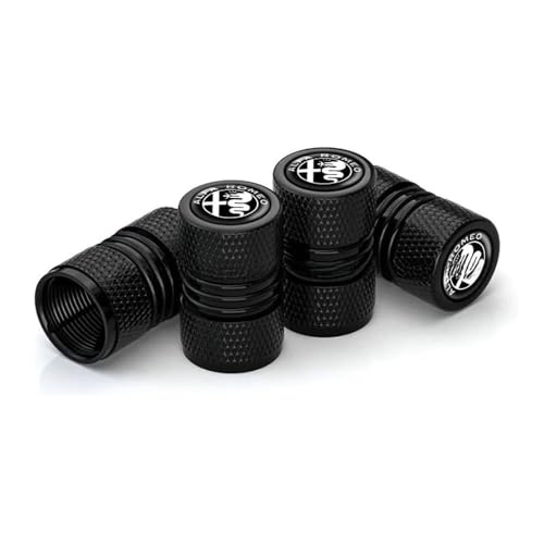 HNJDM 4 Stück Auto Ventilkappen für Alfa Romeo 4C Giulia Giulietta GT MiTo Stelvio Tonale Junior, Ventilkappe Staubkappen Ventilabdeckungen Ventildeckel Ventil Ventilkappe Ventil-Staubkappen,E von HNJDM
