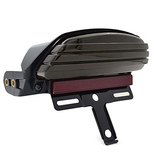 Heckleuchten Motorrad-Tri-bar-Heckfender-Rücklicht für Dyna Fat Bob Softail FXST FXSTB FXSTC FXSTS FXSB 2006 - Später (Farbe : Smoke) von HNJZLU