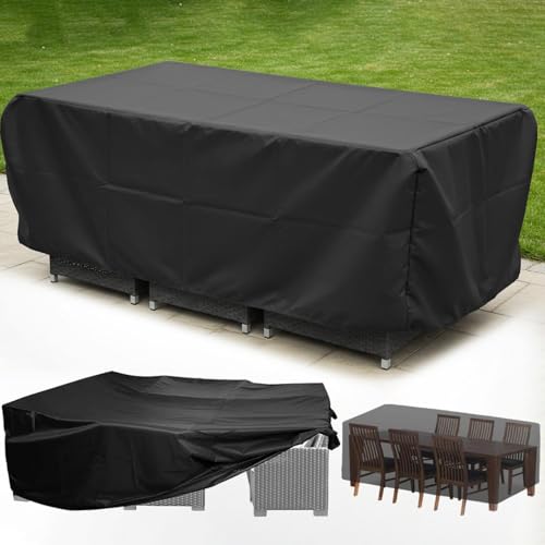 Abdeckplane Gartenmöbel Abdeckung Wasserdicht 420D Oxford Gartentisch Schutzhülle für Gartenmöbel Loungemöbel Terrassenmöbe 335x150x95cm/Länge x Breite x Höhe Abdeckung für Gartenmöbel Wasserdicht Abdeckplane Gartenmöbel Abdeckung Wasserdicht 420D Oxford Gartentisch Schutzhülle für Gartenmöbel Loungemöbel Terrassenmöbe 335x150x95cm/Länge x Breite x Höhe Abdeckung für Gartenmöbel Wasserdicht von HNKDKJ
