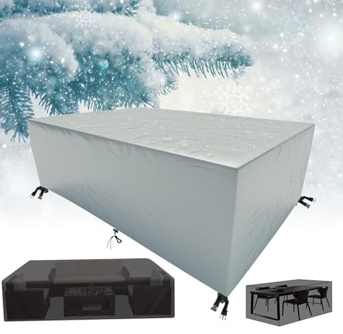 Abdeckung Gartenmöbel Winterfest 250x90cm Schutzhüllen für Gartenmöbel Winddicht UV-Beständiges Abdeckplane Wasserdicht Gartenmöbel Abdeckhauben für Möbelsets Lounge Abdeckung 250x90x70cm/LxWxH von HNKDKJ