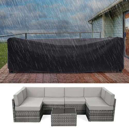 Abdeckung für Gartenmöbel Alle Größen Rechteckig Tischabdeckung 85x85x80cm/Länge x Breite x Höhe 420D Oxford-Stoff Schutzhülle Wasserdicht Regenfest Anti-UV Winddicht für Terrassenmöbel Lounge Sofa von HNKDKJ