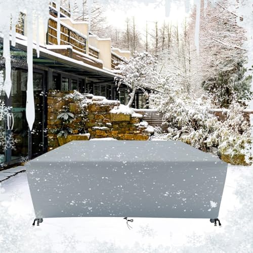 HNKDKJ Abdeckhaube Gartenmöbel Abdeckung Schutzhülle Gartenmöbel Rechteckig Abdeckplane für Gartenmöbel Winterfest Abdeckung Gartenmöbel Wasserdicht Staubdicht UV-Beständig-195x70x40cm/LxWxH von HNKDKJ