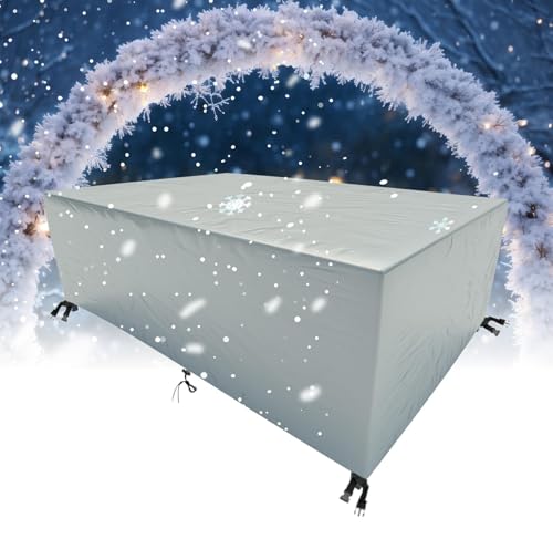 HNKDKJ Abdeckung Gartenmöbel Winterfest 120x100cm Schutzhülle Gartenmöbel Rechteckig überzug Gartenmöbel Abdeckung Gartentisch Schutzhülle für Loungemöbel Tisch und Stühle-Silber-120x100x50cm/LxWxH von HNKDKJ