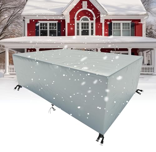 HNKDKJ Abdeckung Gartenmöbel Winterfest Abdeckung für Gartenmöbel Wasserdicht Uv-Beständiges Terrassenmöbel Abdeckung Tisch Abdeckung Outdoor Schutzhülle für Gartentisch Sitzgruppe 210x95x65cm/LxWxH von HNKDKJ