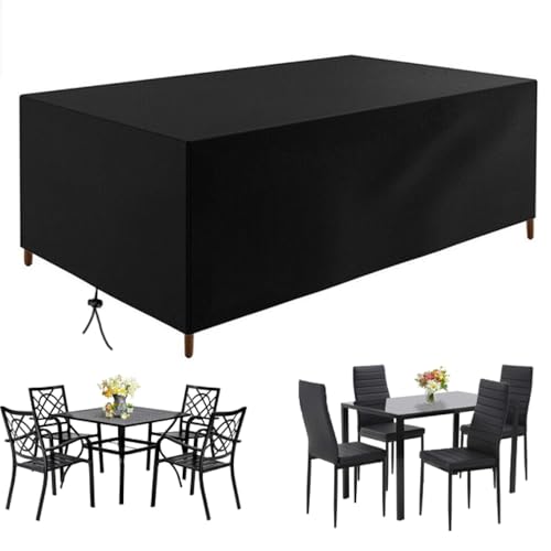 HNKDKJ Abdeckung für Gartenmöbel Wasserdicht 135x75x80cm/LxWxH Abdeckplane für Gartenmöbel Winterfest Gartentischabdeckplane Winddicht Uv Beständiges Schwarz Abdeckhaube Gartenmöbel von HNKDKJ