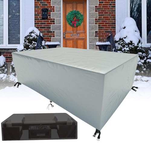 HNKDKJ Abdeckung für Gartenmöbel Wasserdicht 250x150cm Loungemöbel Abdeckung Silber 420D Oxford Gewebe Winterfest Abdeckplane Gartentisch Abdeckung Schutzhülle Gartenmöbel-250x150x100cm/LxWxH HNKDKJ Abdeckung für Gartenmöbel Wasserdicht 250x150cm Loungemöbel Abdeckung Silber 420D Oxford Gewebe Winterfest Abdeckplane Gartentisch Abdeckung Schutzhülle Gartenmöbel-250x150x100cm/LxWxH von HNKDKJ