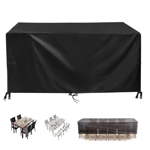 HNKDKJ Abdeckung für Gartenmöbel Wasserdicht 65x65x65cm 420D Oxford Abdeckhauben für Möbelsets Palettenmöbel Abdeckung Multi Größe Schutzhüllen für Garten Tisch und Stühle Sitzgruppe-Schwarz von HNKDKJ
