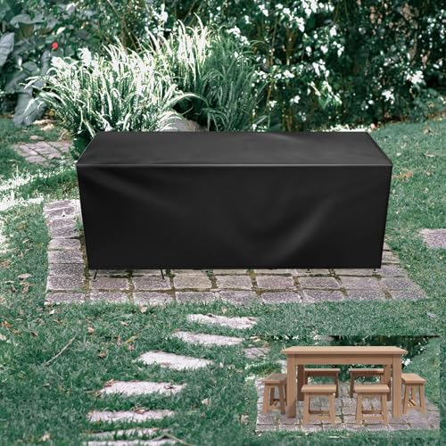 HNKDKJ Abdeckungen für Gartenmöbel Lounge 105x75x70cm/Länge x Breite x Höhe Abdeckplane Gartenmöbel Rechteckige Abdeckung Gartenmöbel Winterfest-Schutzhülle Gartenmöbel,Tischabdeckung Schwarz von HNKDKJ