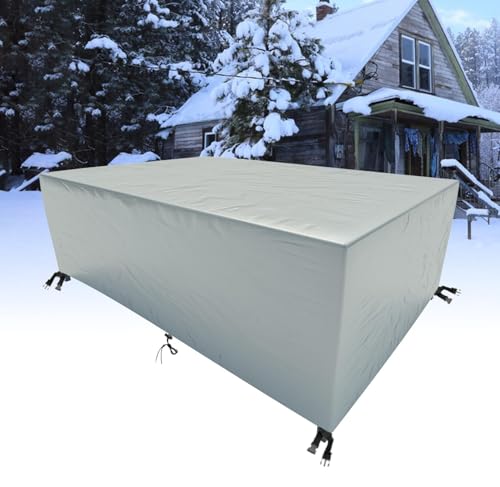HNKDKJ Gartenmöbel Abdeckung Gartentisch Abdeckung 275x100cm Wasserdicht Schutzhülle für Loungemöbel Abdeckung für Gartenmöbel Winddicht Rattan Balkonmöbel Abdeckhauben & Hüllen -275x100x75cm/LxWxH von HNKDKJ