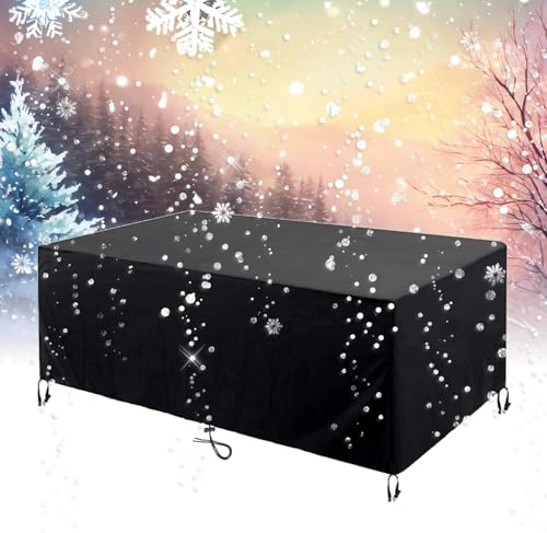 HNKDKJ Gartenmöbel Abdeckung Gartentisch Abdeckung 300x130cm Wasserdicht Schutzhülle für Loungemöbel Abdeckung für Gartenmöbel Winddicht Rattan Balkonmöbel Abdeckhauben & Hüllen-300x130x75cm/LxWxH von HNKDKJ