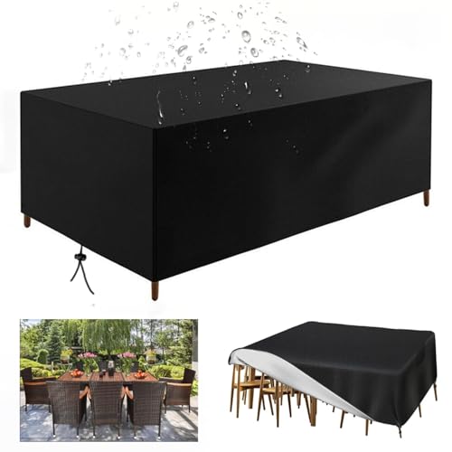 HNKDKJ Gartenmöbel Abdeckung Wasserdicht 205x90x76cm(Höhe) Schwerlast 420D Oxford Gewebe Gartentisch Abdeckung Abdeckplane Gartenmöbel für Gartentische Terrassenmöbel Outdoor Tisch-Schwarz von HNKDKJ