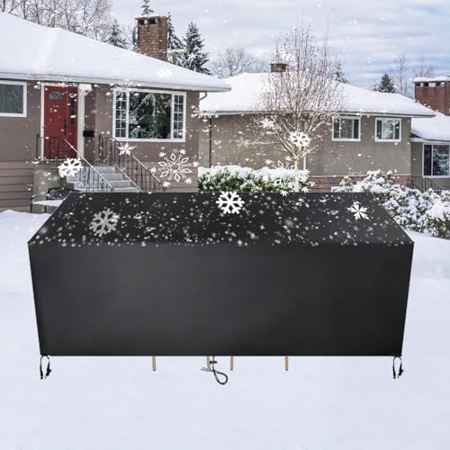 HNKDKJ Gartenmöbel Abdeckung Wasserdicht Winterfest Abdeckplane Gartenmöbel 400x300x70cm/LxWxH 420D Oxford Rechteckig Abdeckplane für Gartentische Terrassenmöbel Anti-UV Staubfest-Schwarz von HNKDKJ